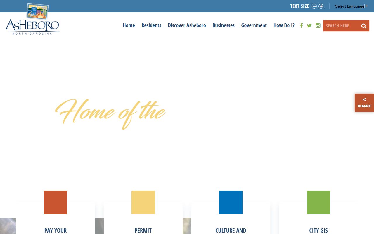 City of Asheboro homepage for Asheboro residents directory
