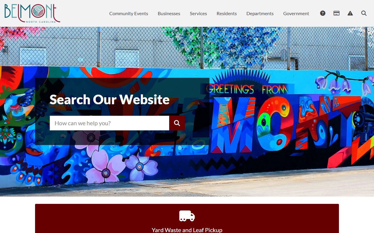 City of Belmont homepage for Belmont residents directory