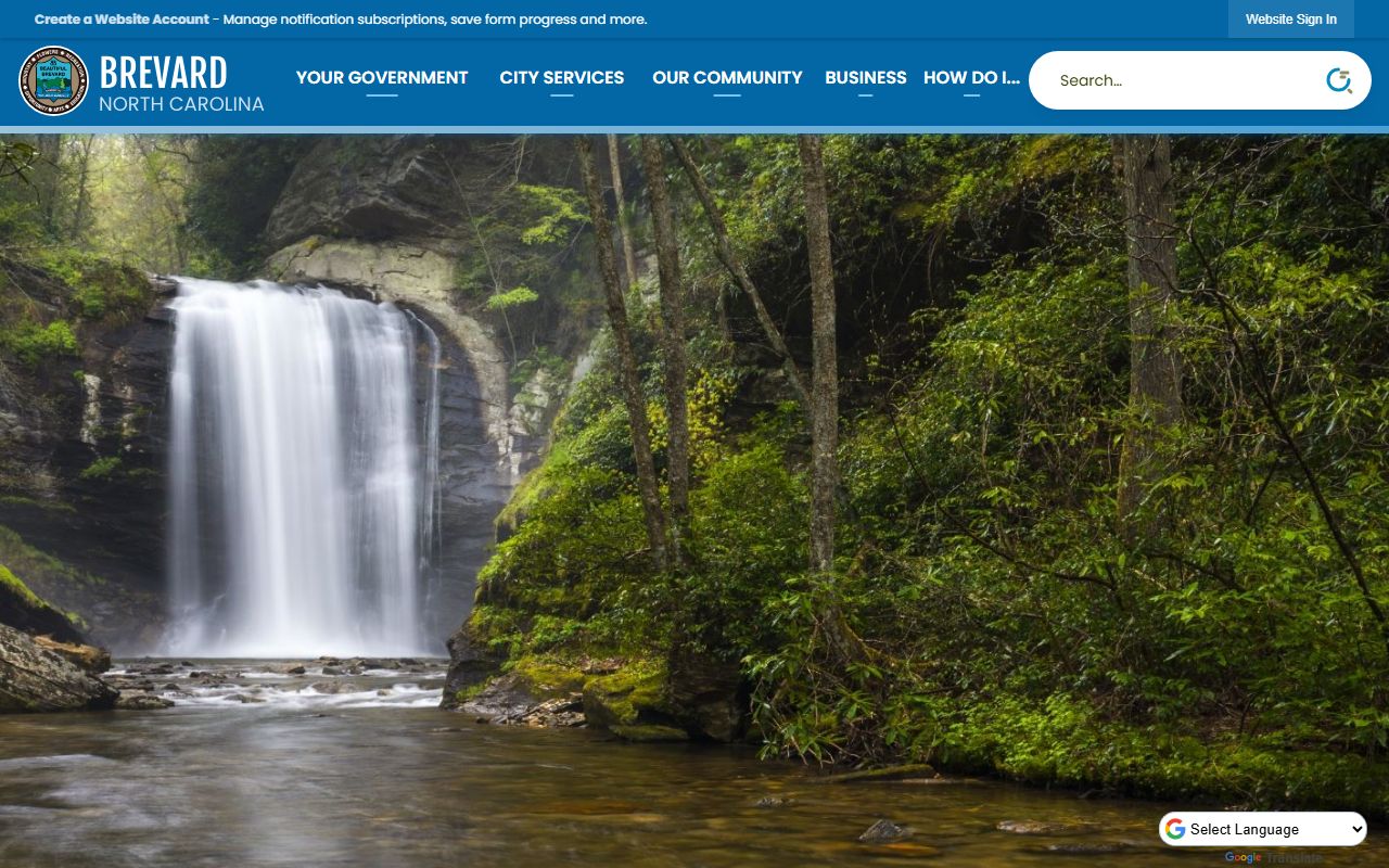 City of Brevard homepage for Brevard residents directory