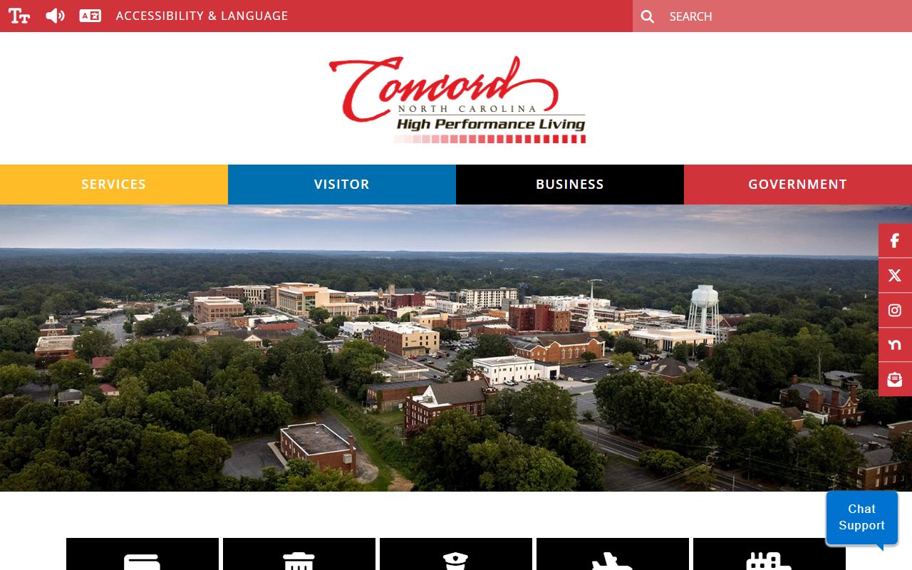 City of Concord homepage for Concord residents directory