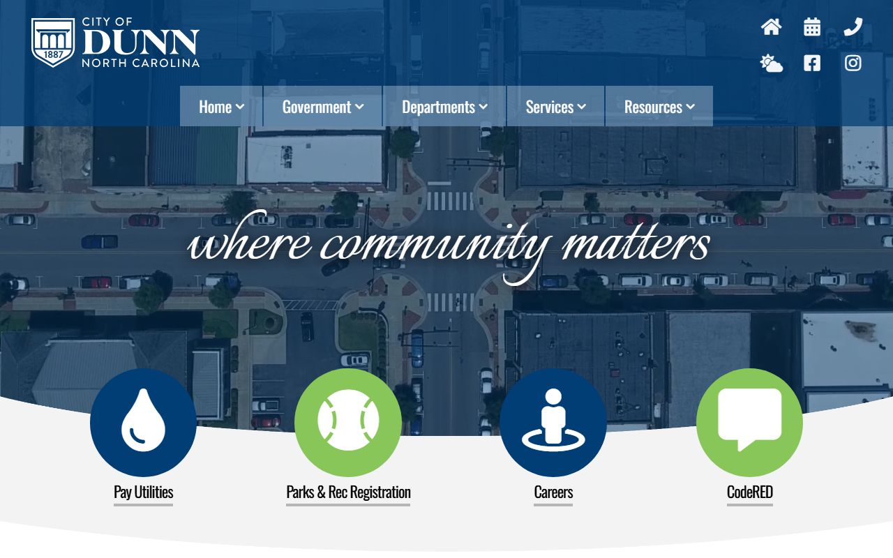 City of Dunn homepage for Dunn residents directory