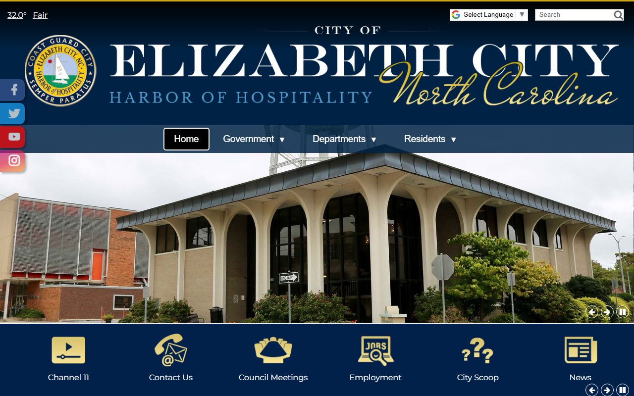 City of Elizabeth City homepage for Elizabeth City residents directory