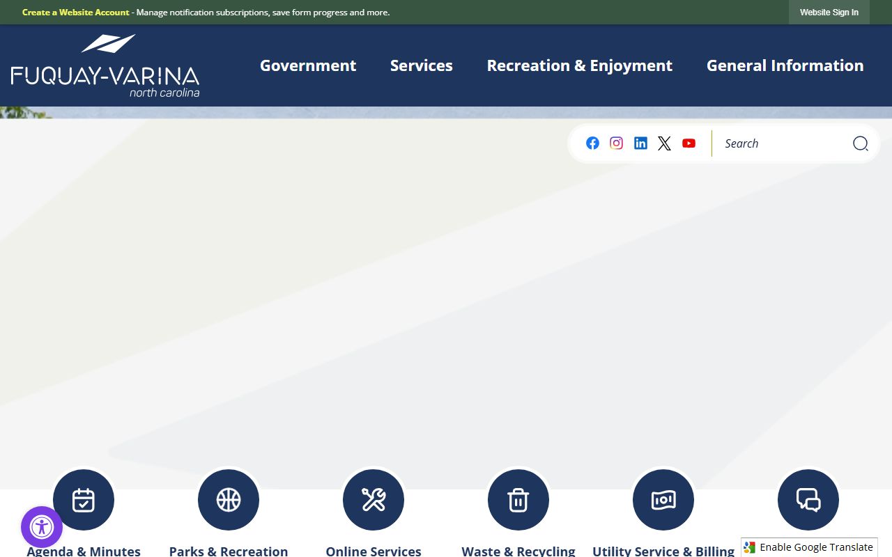 Town of Fuquay-Varina homepage Fuquay-Varina residents directory