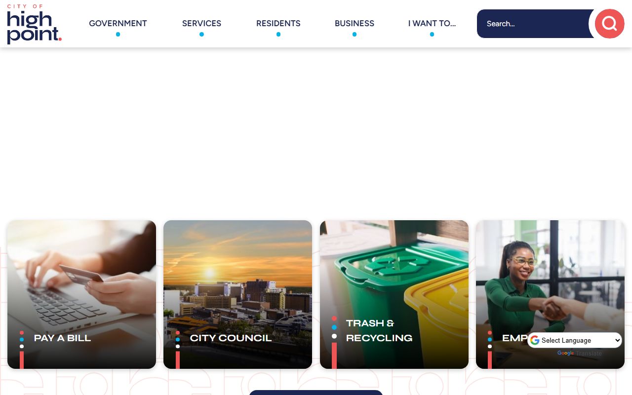 City of High Point homepage for High Point residents directory
