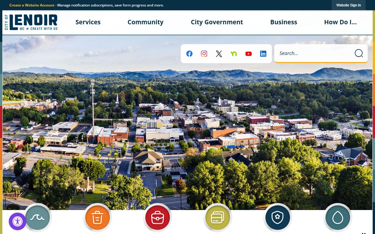 City of Lenoir homepage for Lenoir residents directory
