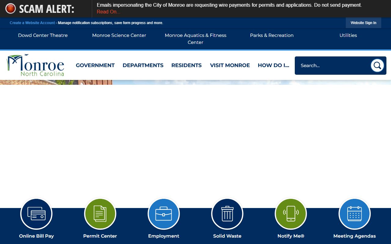 City of Monroe homepage Monroe residents directory