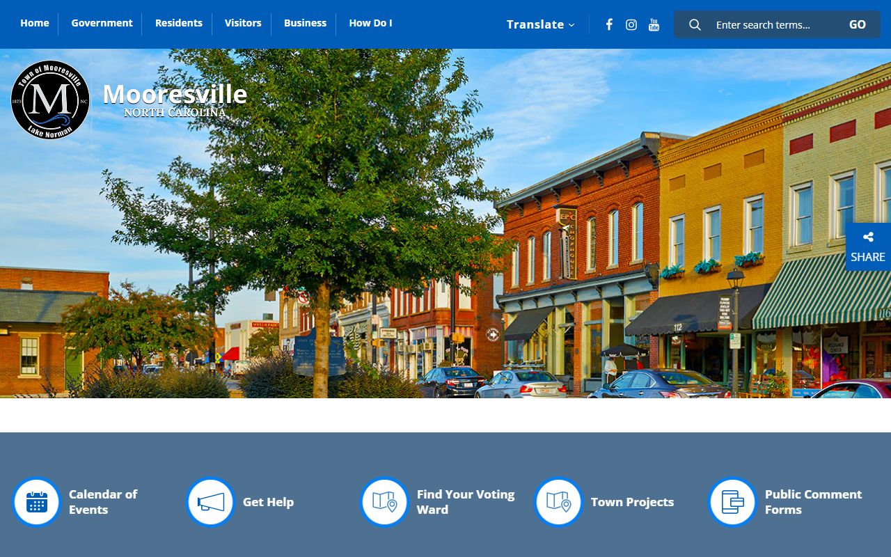 Town of Mooresville homepage Mooresville residents directory