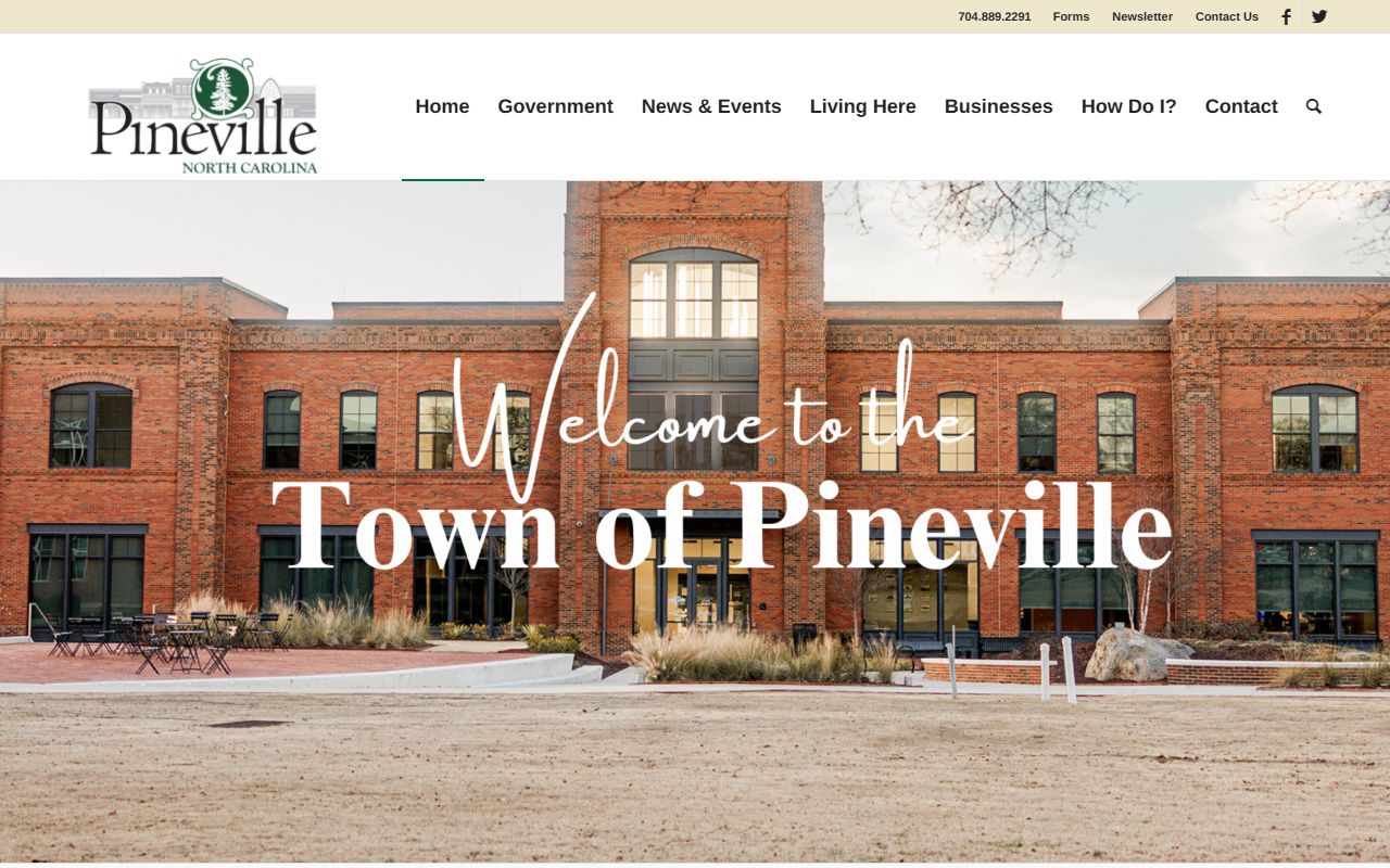 Town of Pineville homepage for Pineville residents directory
