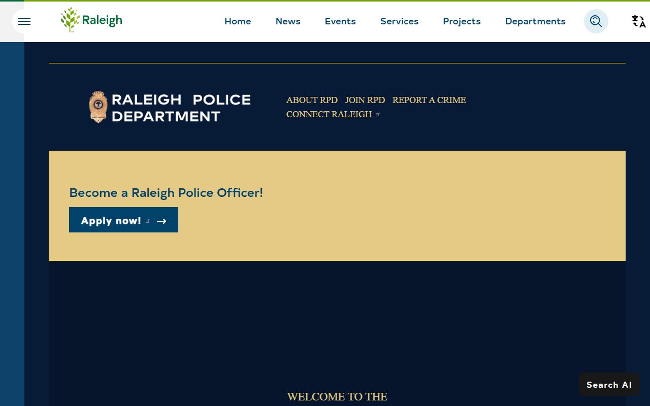 Raleigh Police Department page for Raleigh residents directory