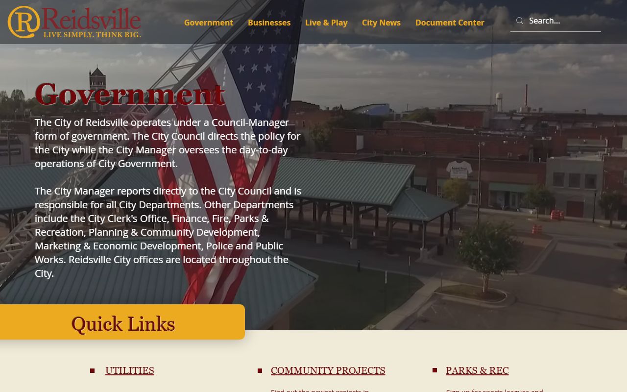 Reidsville Police Department page for Reidsville residents directory