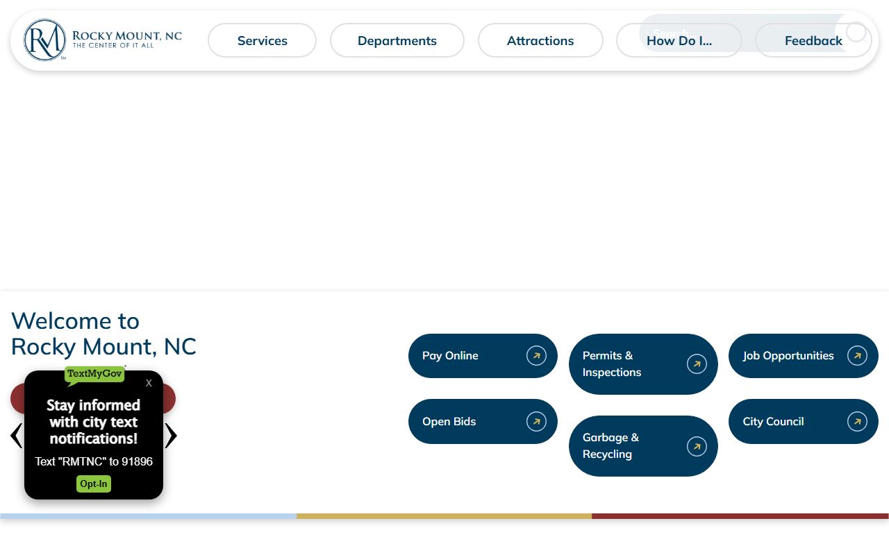 City of Rocky Mount homepage Rocky Mount residents directory