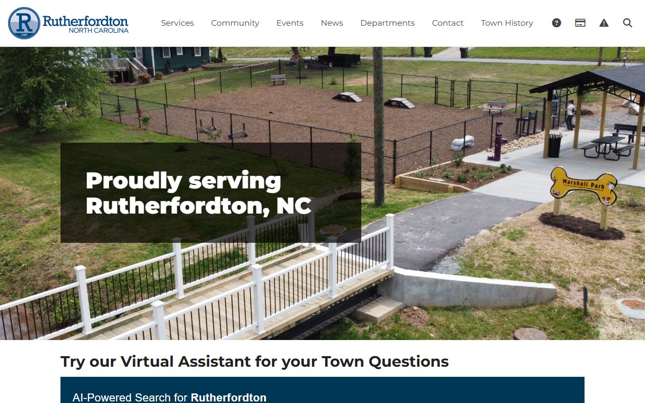 Town of Rutherfordton homepage for Rutherfordton residents directory