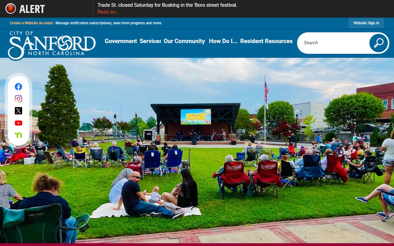 City of Sanford homepage for Sanford residents directory
