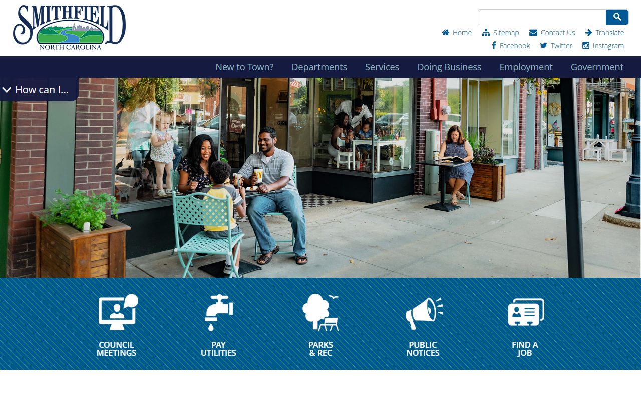 Town of Smithfield homepage for Smithfield residents directory