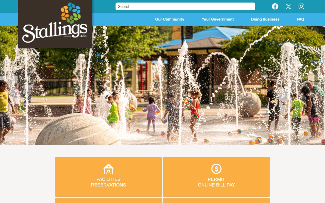 Town of Stallings homepage for Stallings residents directory