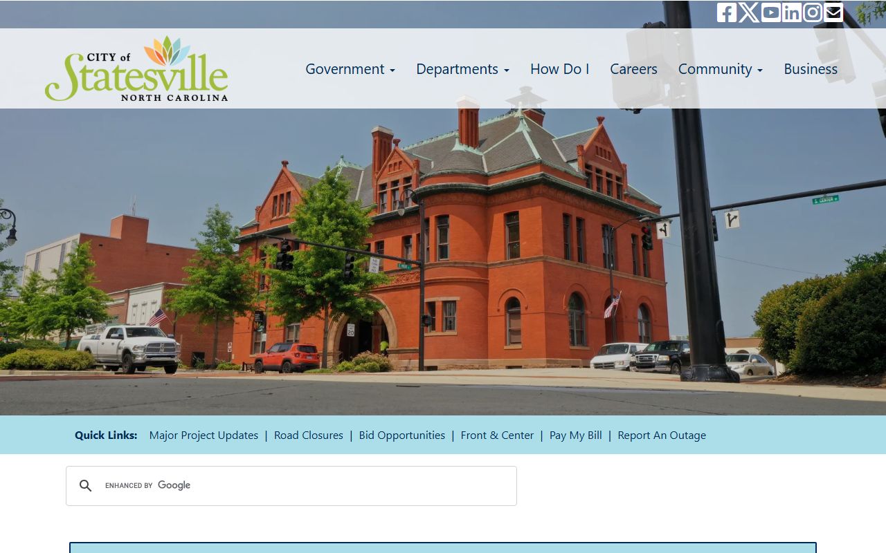 City of Statesville homepage for Statesville residents directory