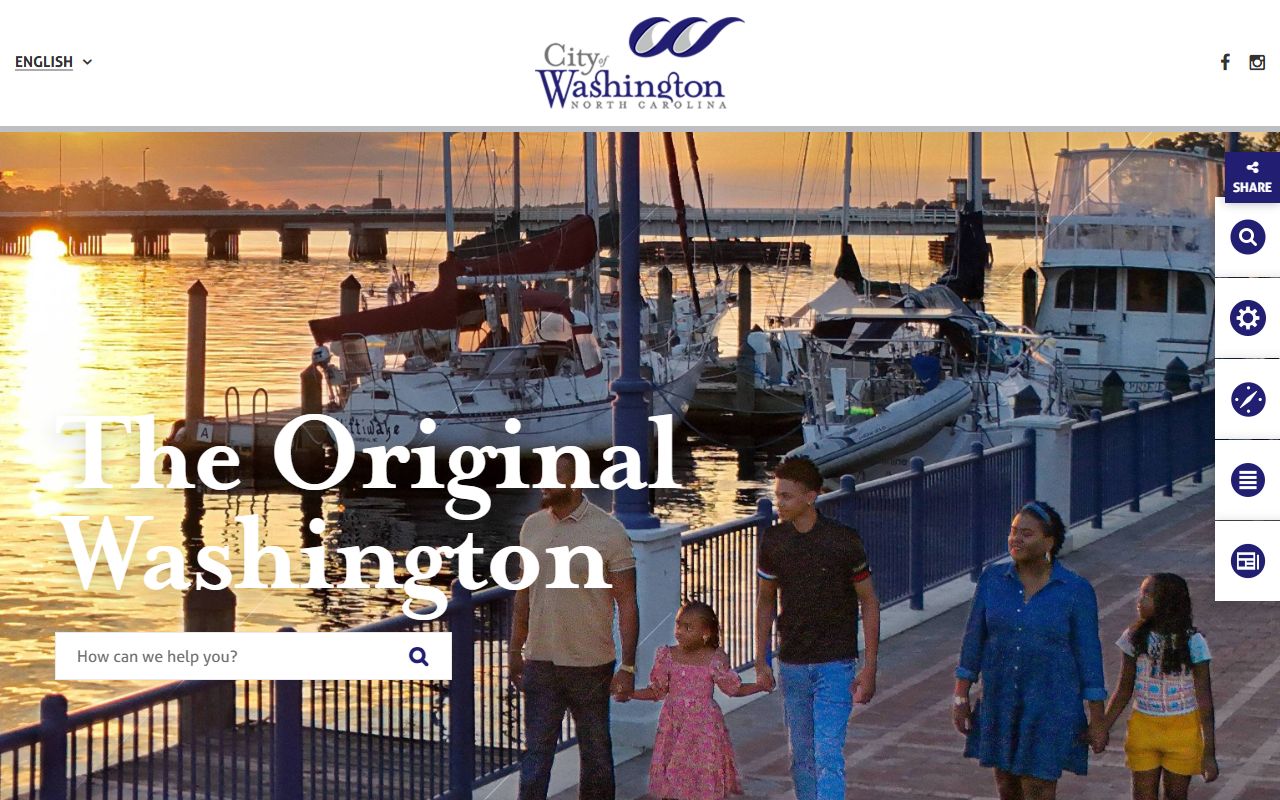 City of Washington homepage for Washington residents directory