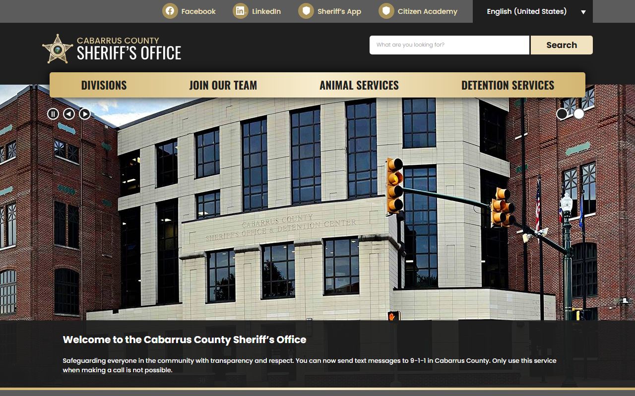 Cabarrus County Sheriff's Office for residents directory records
