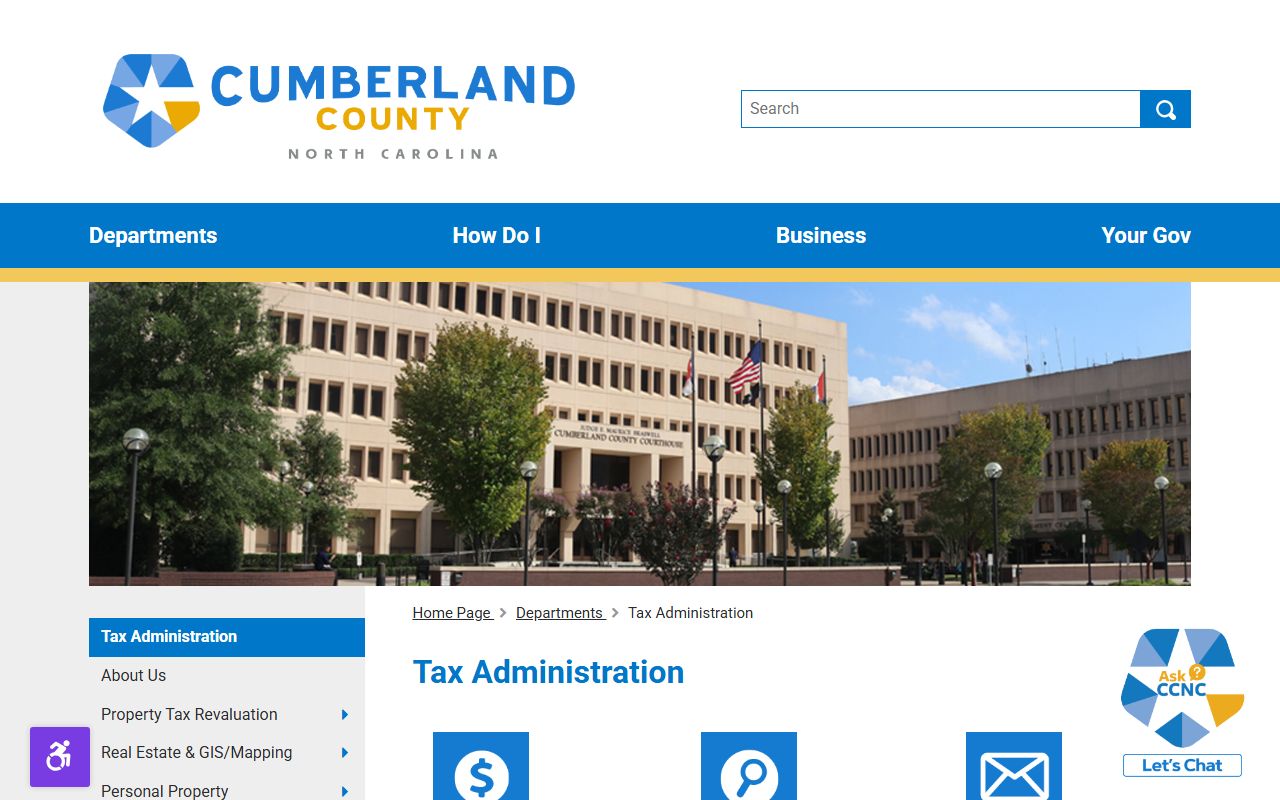 Cumberland County Tax Administration page for Cumberland County residents directory