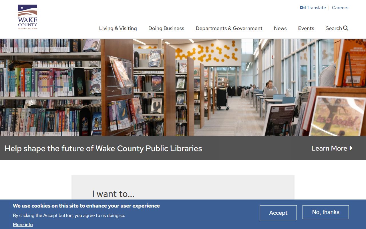 Wake County homepage for Wake County residents directory